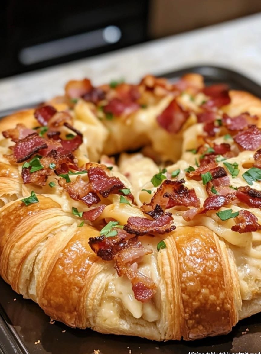 Chicken Bacon Alfredo Crescent Ring