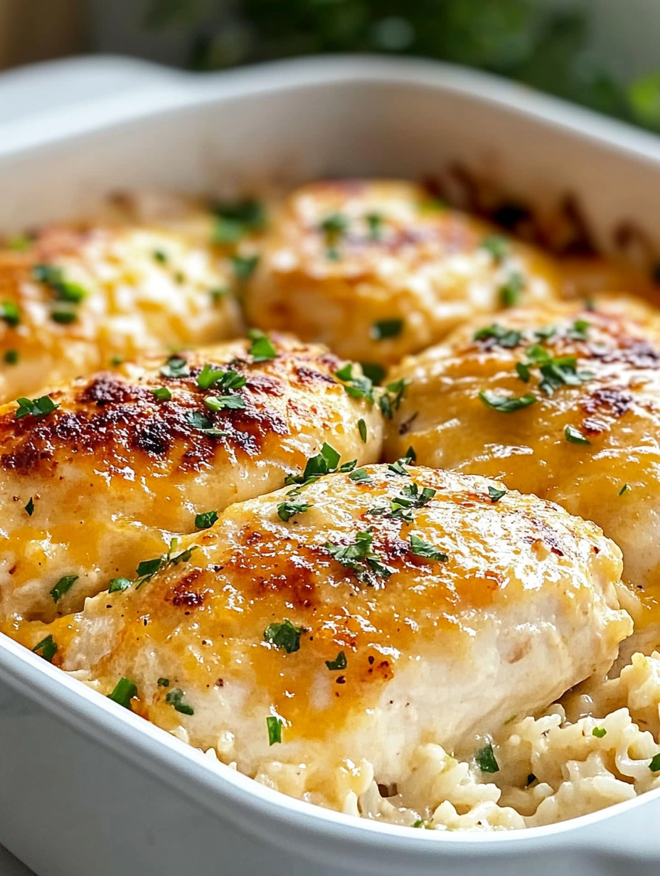 No Peek Chicken Rice Casserole