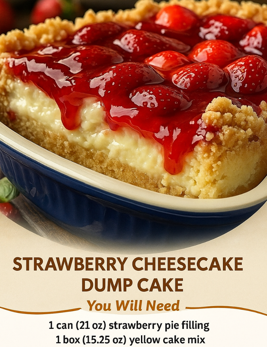 Deliciously Easy Strawberry Cheesecake Dump Cake Recipe