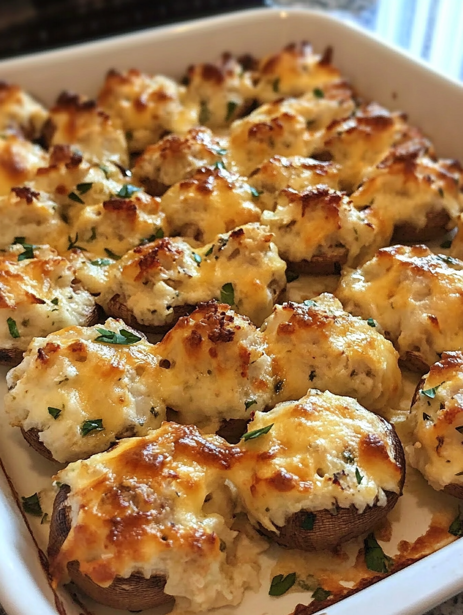 Savory Crab Stuffed Mushrooms