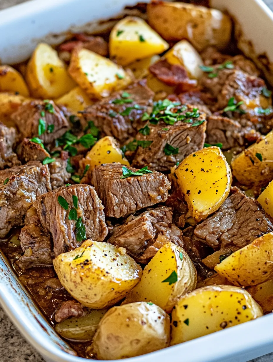 Crockpot Loaded Steak and Potato Bake