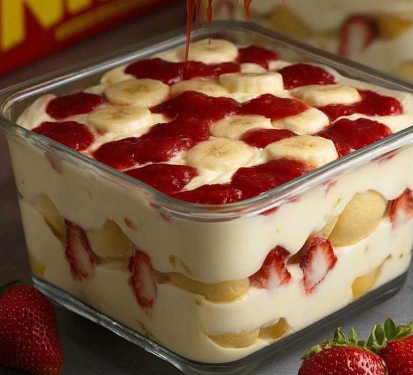 Strawberry Banana Pudding Dessert