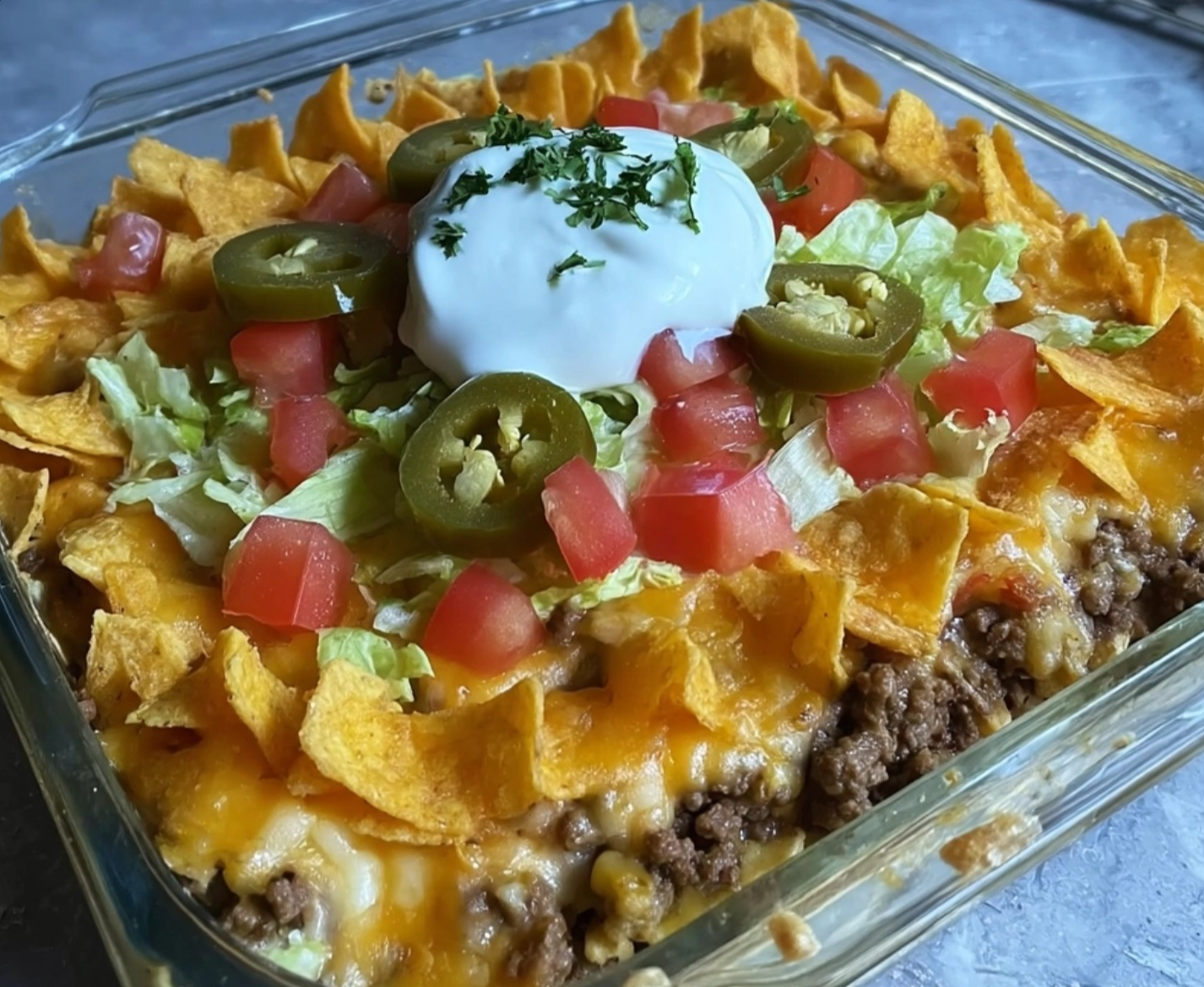 Walking taco casserole