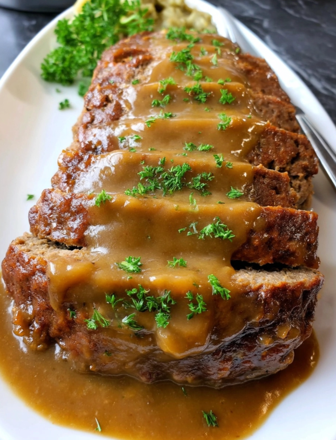 Meatloaf with Brown Gravy