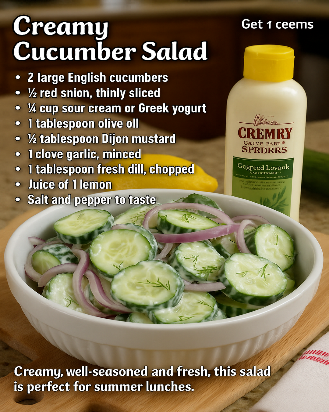 creamy cucumber salad