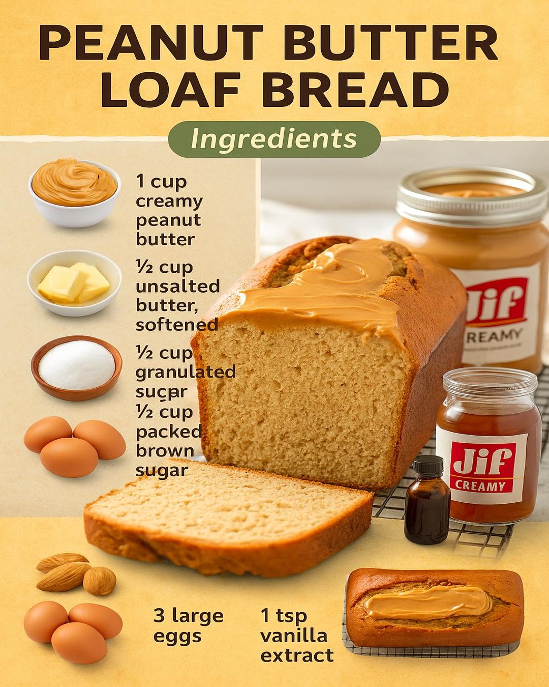Peanut Butter Bread loaf