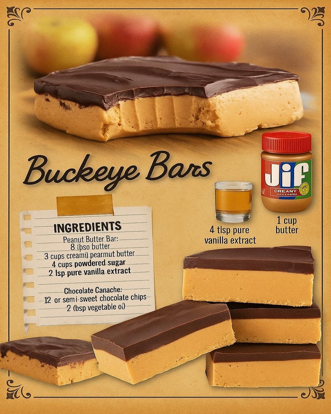 Peanut Butter Bars : Buckeye Bars
