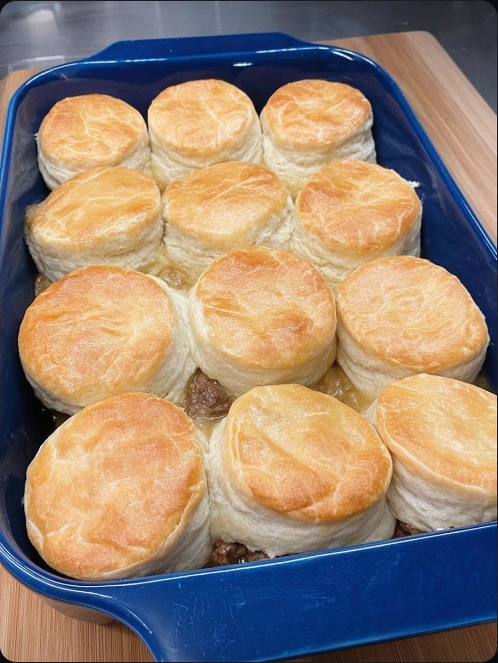 BBQ beef and biscuit casserole