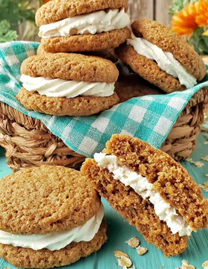 Soft and Chewy Oatmeal Cream Pies: Homemade Delights with Whipped Cream Filling
