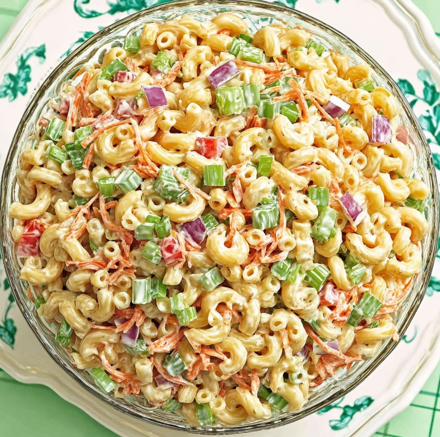 Classic Macaroni Pasta Salad with Crisp Celery and Tangy Dressing