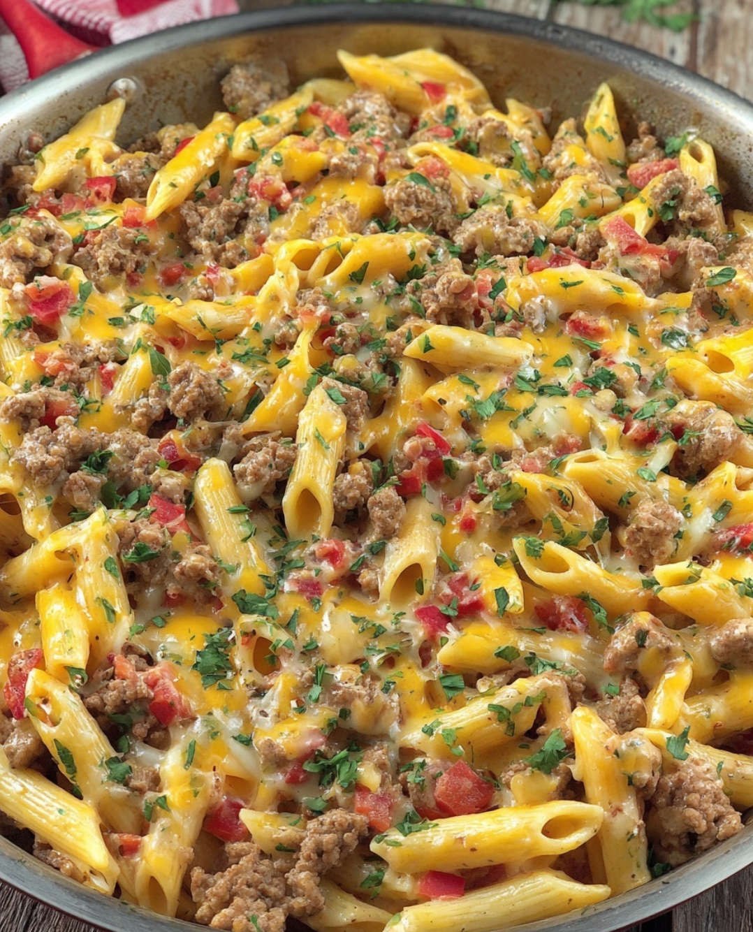 Ultimate Cheesy Beef and Sausage Rotel Pasta Skillet: A Melty, Spicy Delight!