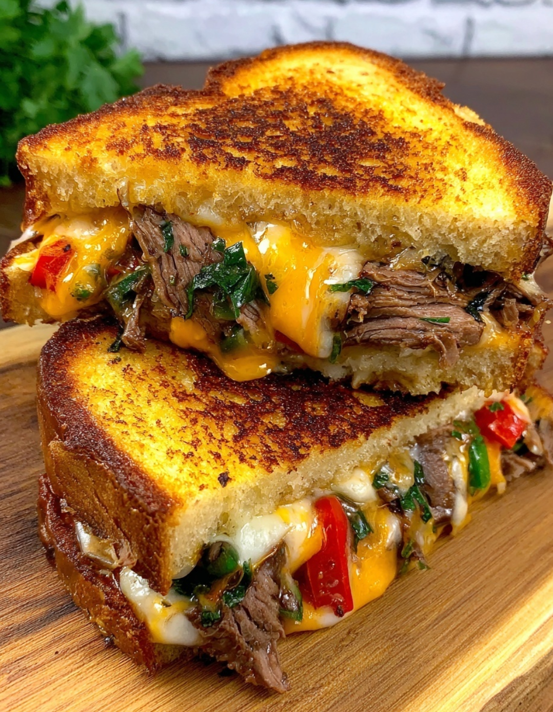 Savory Ribeye Steak Grilled Cheese with a Philly Twist