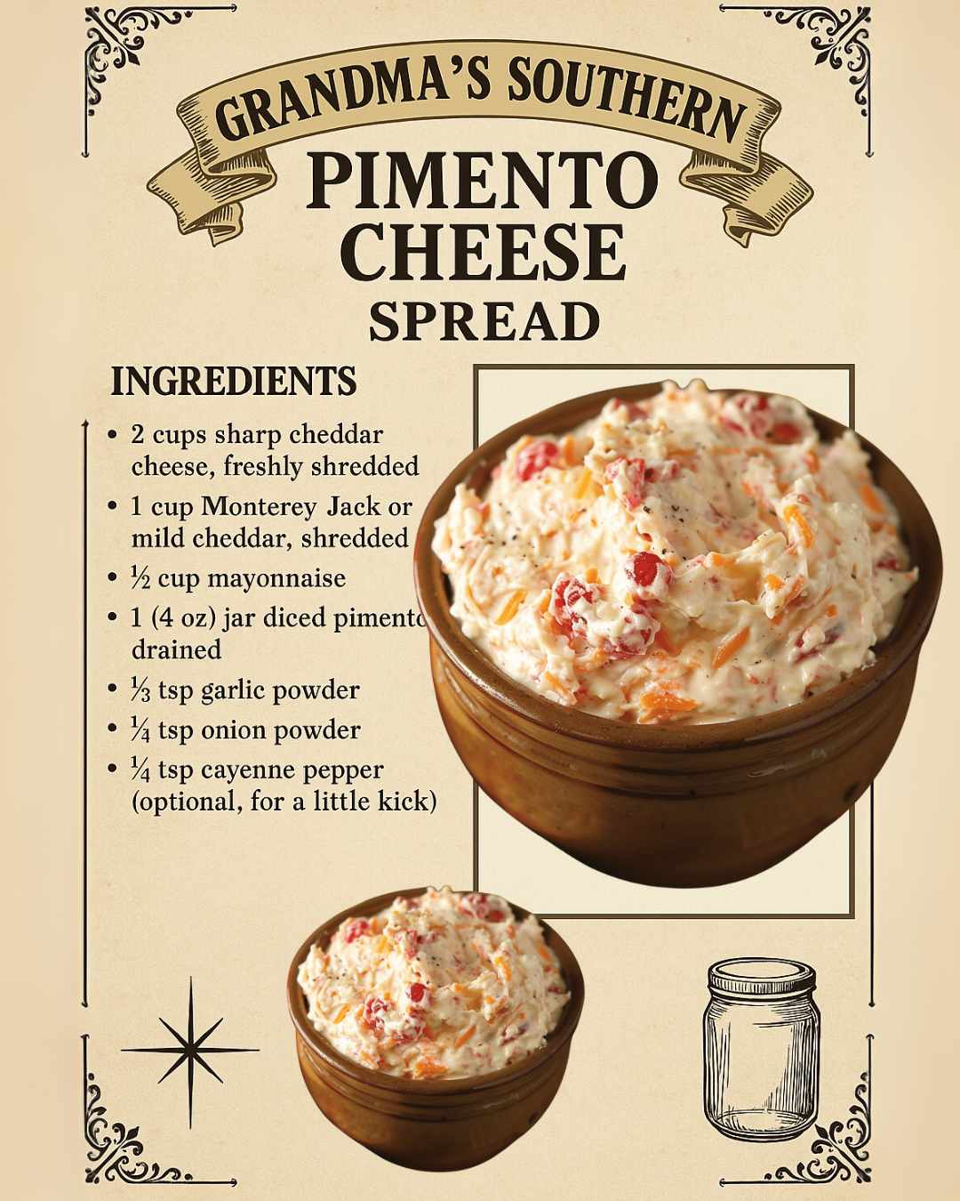 GRANDMA’S SOUTHERN PIMENTO CHEESE SPREAD