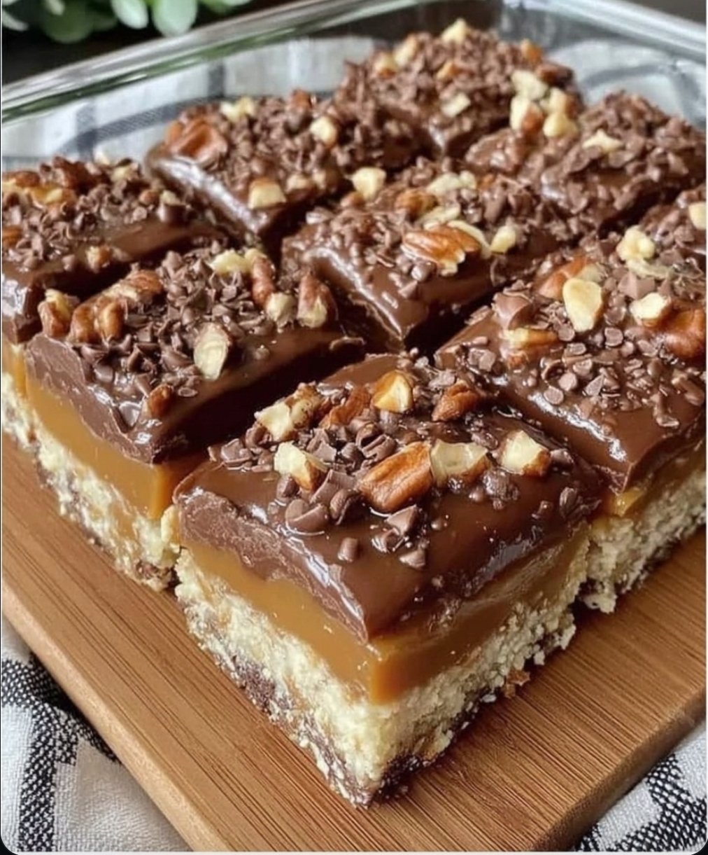 Caramel chocolate crunch bars