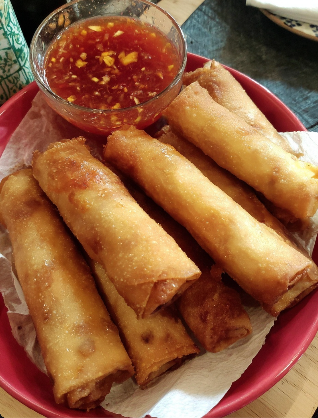 Lumpia are Filipino fried spring rolls