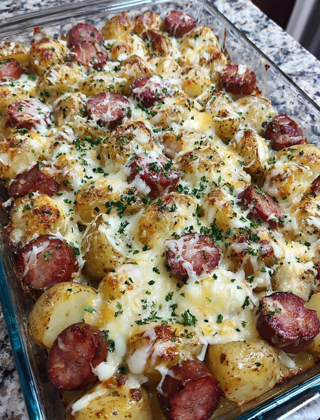 Cheesy Ranch Potatoes and Smoked Sausage