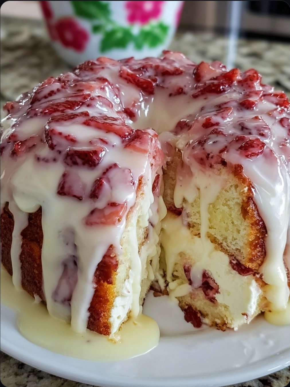 Homemade Strawberry Cream Cheese Pound Cake