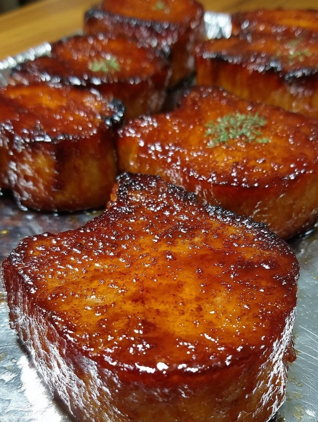 Maple glazed pork chops
