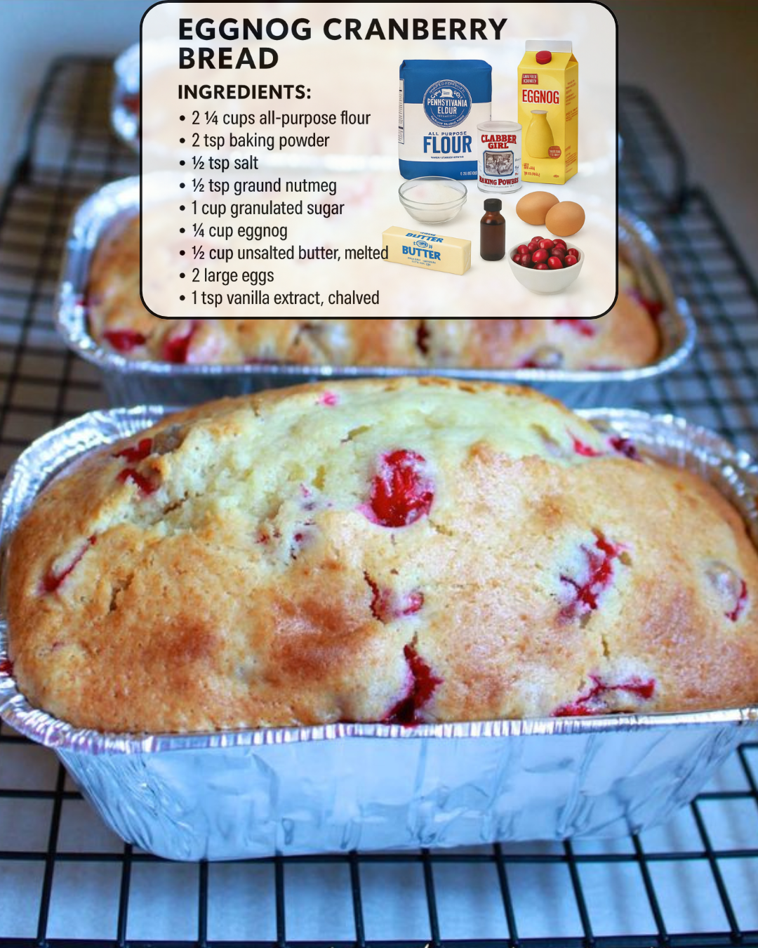 Eggnog Cranberry Bread