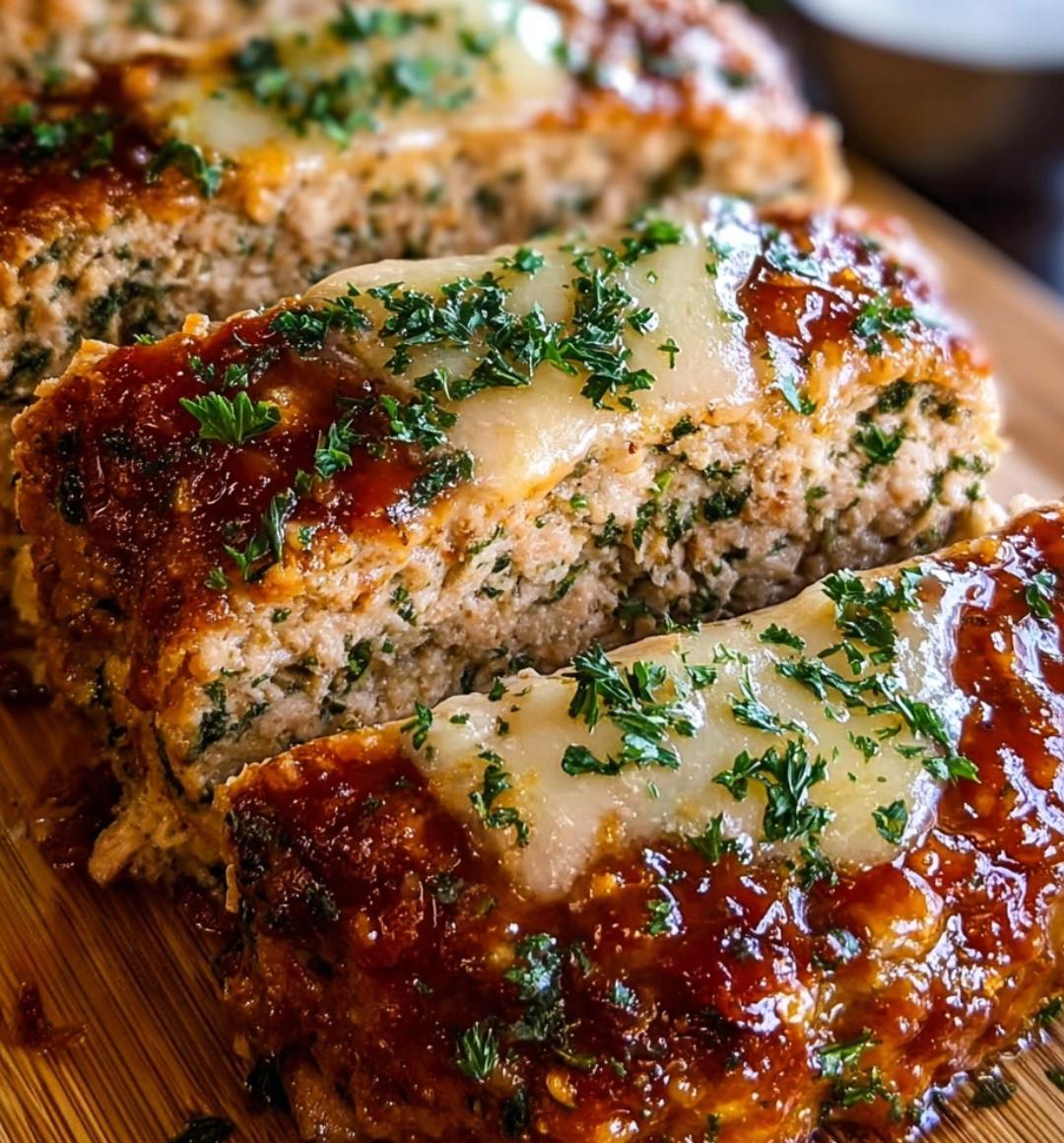 Melt-in-Your-Mouth Garlic Parmesan Chicken Meatloaf