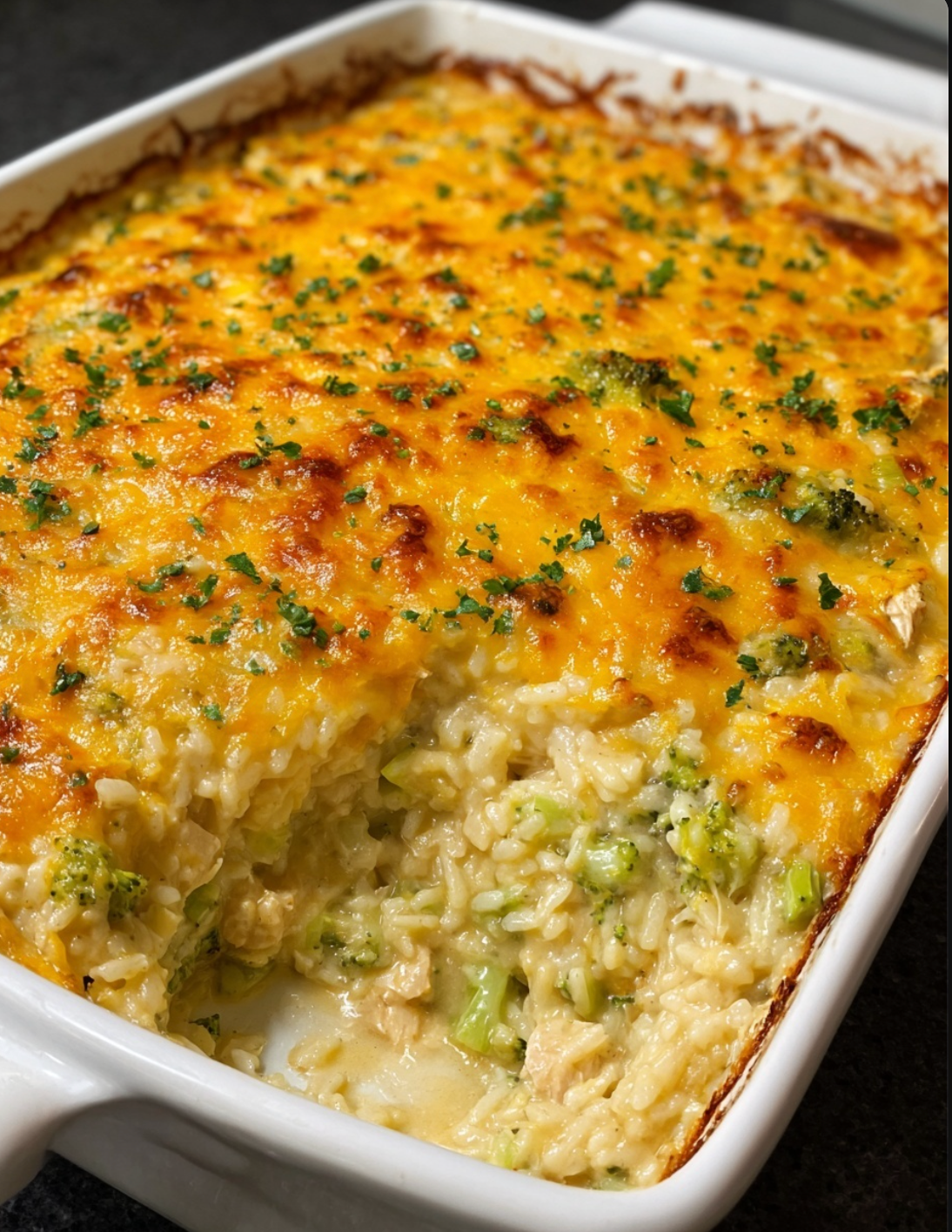 Cheesy Chicken Broccoli Rice Casserole