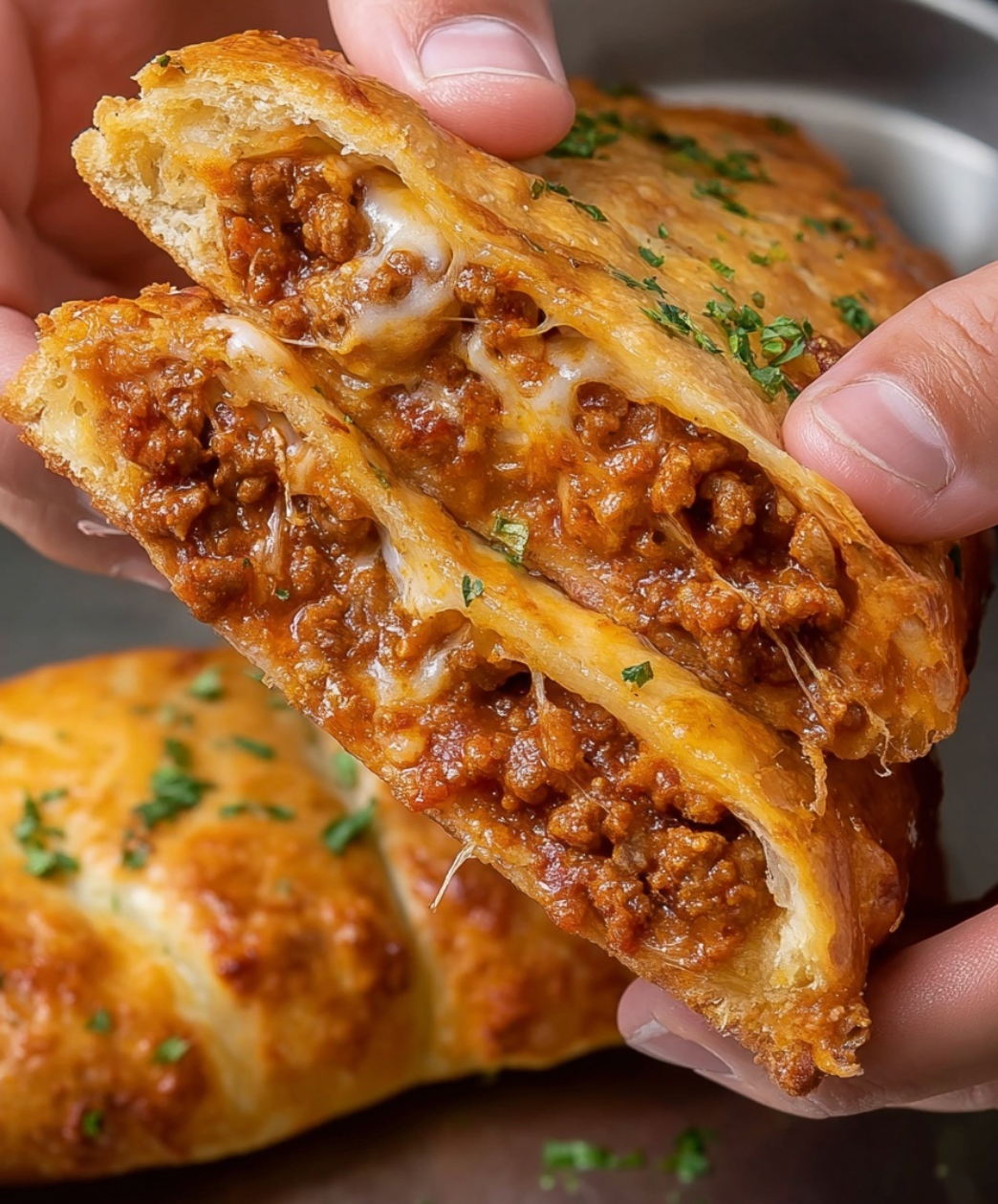 Cheesy Sloppy Joe Stromboli