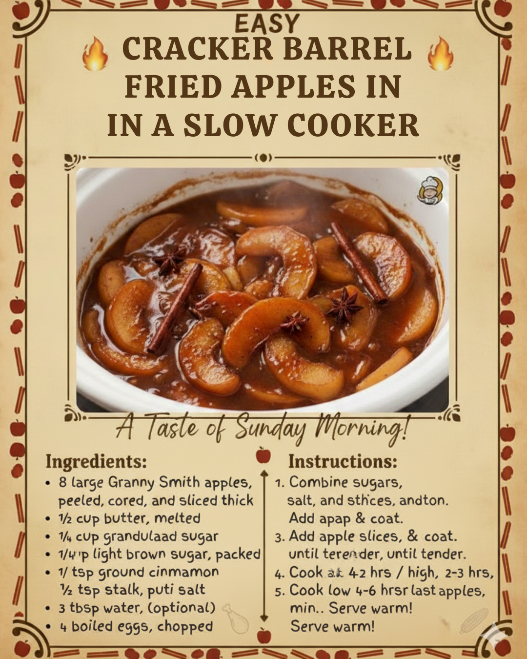 CRACKER BARREL FRIED APPLES IN IN A SLOW COOKER
