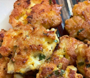 CHEESY CHICKEN FRITTERS