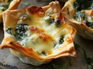 Artichoke Dip Wonton Cups