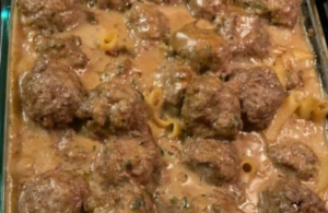 Swedish Meatball Noodle Bake