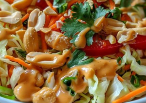 Thai Crunch Salad with Peanut Dressing
