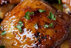 Baked Honey Garlic Chicken Thighs