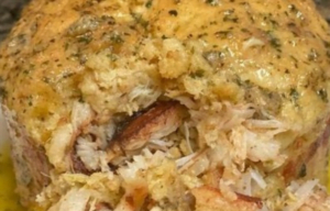 Crab Cheddar Bay Biscuit With Lemon Butter Sauce