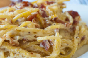 Bacon Cream Cheese Baked Spaghetti