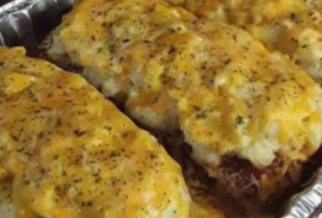 Meatloaf with Mashed Potatoes and Cheese - Easy Recipes