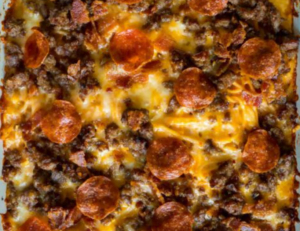 Meat Lovers Pizza Spaghetti Bake Recipe
