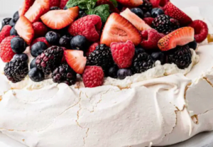 Air Fryer Vanilla Berry Pavlova