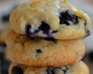 Fresh Blueberry Cookies and Zesty Orange Glaze