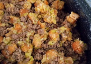 Amish Hamburger Stuffing Casserole