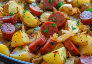 Kielbasa Cabbage Potato Skillet