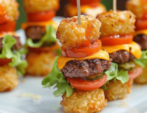 Mini Tater Tot Cheeseburgers