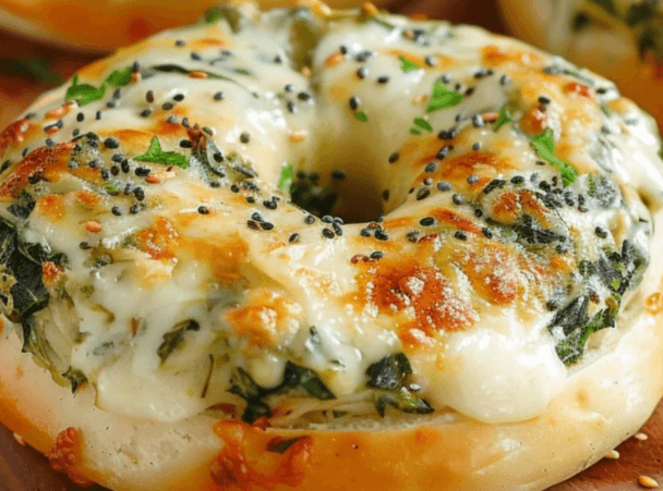 Cheesy Spinach Artichoke Bagels Easy Recipes Life 5375