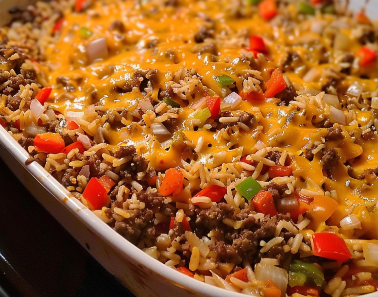 Cheesy Spanish Rice and Beef Casserole – Easy Recipes