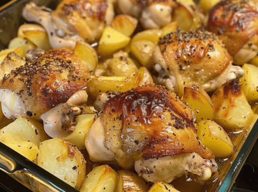 Garlic Roasted Chicken And Potatoes Recipe – Easy Recipes