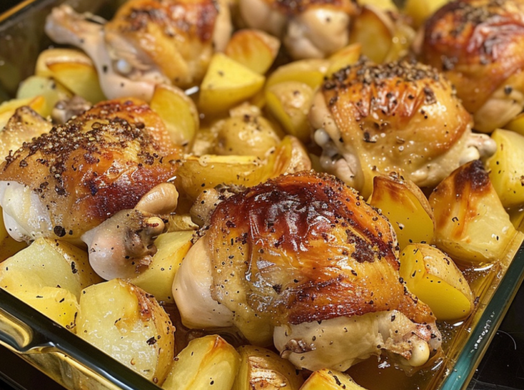 Garlic Roasted Chicken and Potatoes Recipe – Easy Recipes