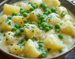 Creamed Potatoes and Peas Recipe