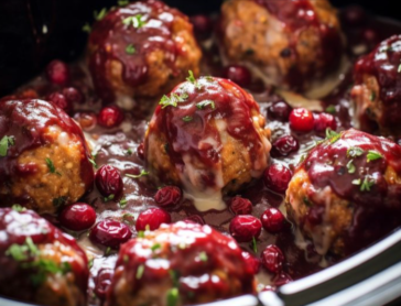 Slow Cooker Cranberry-Stuffing Meatballs – Easy Recipes