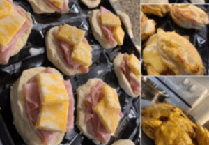 Air Fryer Ham and Cheese Stuffed Biscuits