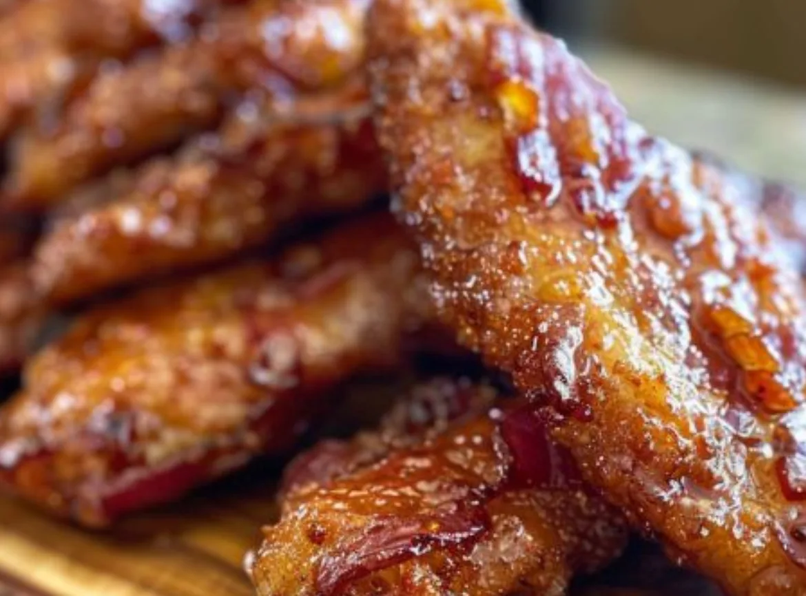 Bacon Brown Sugar Chicken Tenders Recipe Bacon Brown Sugar Chicken Tenders are a delightful combination of sweet, savory, and smoky flavors. This easy-to-make recipe is perfect for family dinners, game day snacks, or any occasion where you want to impress your guests with a delicious and satisfying dish. In this blog post, we'll walk you through the ingredients, instructions, and tips for making the perfect Bacon Brown Sugar Chicken Tenders. Additionally, we’ll provide variations and address frequently asked questions to ensure you achieve the best results. Ingredients For the Bacon Brown Sugar Chicken Tenders: 1 pound chicken tenders 8 slices of bacon 1/2 cup brown sugar 1 teaspoon garlic powder 1 teaspoon paprika Salt and pepper to taste Instructions Step 1: Preheat the Oven Preheat Oven: Preheat your oven to 375°F (190°C). Line a baking sheet with aluminum foil and place a wire rack on top. This will help the bacon crisp up and allow the fat to drip off. Step 2: Prepare the Chicken Tenders Season Chicken: In a small bowl, combine the garlic powder, paprika, salt, and pepper. Sprinkle this seasoning mixture evenly over the chicken tenders. Step 3: Wrap the Chicken Tenders Wrap with Bacon: Wrap each chicken tender with a slice of bacon, securing the ends with toothpicks if necessary. Ensure the bacon wraps around the chicken evenly. Step 4: Coat with Brown Sugar Coat with Sugar: Place the brown sugar in a shallow dish. Roll each bacon-wrapped chicken tender in the brown sugar, pressing gently to ensure the sugar adheres well to the bacon. Step 5: Bake the Chicken Tenders Place on Rack: Arrange the coated chicken tenders on the wire rack on the baking sheet. Bake: Bake in the preheated oven for 25-30 minutes, or until the bacon is crispy and the chicken is cooked through, with an internal temperature of 165°F (74°C). Turn the tenders halfway through cooking to ensure even crispiness. Step 6: Serve Cool Slightly: Allow the chicken tenders to cool for a few minutes before serving. Serve Hot: Serve the Bacon Brown Sugar Chicken Tenders hot, garnished with fresh herbs if desired. Enjoy! Cooking Notes and Variations Cooking Notes Wire Rack: Using a wire rack helps the bacon cook evenly and become crispy. If you don’t have a wire rack, you can place the tenders directly on the foil-lined baking sheet, but you may need to turn them more frequently. Toothpicks: Use toothpicks to secure the bacon if it doesn’t stay in place on its own. Variations Spicy Chicken Tenders: Add a pinch of cayenne pepper or red pepper flakes to the seasoning mixture for a spicy kick. Honey Mustard Glaze: Brush the chicken tenders with a mixture of honey and mustard during the last 5 minutes of baking for a tangy glaze. Cheesy Chicken Tenders: Sprinkle shredded cheese over the chicken tenders during the last 5 minutes of baking for a cheesy topping. Frequently Asked Questions (FAQs) Q1: Can I use chicken breasts instead of tenders? A: Yes, you can use chicken breasts cut into strips. Adjust the cooking time as needed to ensure the chicken is cooked through. Q2: How do I store leftovers? A: Store any leftover chicken tenders in an airtight container in the refrigerator for up to 3 days. Reheat in the oven or air fryer to retain crispiness. Q3: Can I make these chicken tenders ahead of time? A: Yes, you can prepare the chicken tenders up to the point of baking and refrigerate them for a few hours before baking. This can help the flavors meld together even more. Q4: What can I serve with Bacon Brown Sugar Chicken Tenders? A: These chicken tenders pair well with a variety of sides such as mashed potatoes, coleslaw, roasted vegetables, or a fresh salad. Q5: Can I cook these in an air fryer? A: Yes, you can cook these chicken tenders in an air fryer. Preheat the air fryer to 375°F (190°C) and cook for 15-20 minutes, turning halfway through, until the bacon is crispy and the chicken is cooked through. Conclusion Bacon Brown Sugar Chicken Tenders are a mouthwatering combination of sweet and savory flavors that are sure to be a hit at any meal. With their crispy bacon exterior and tender, flavorful chicken, these tenders are perfect for any occasion. Follow these simple steps and tips to create a delicious and satisfying dish that your family and friends will love. Enjoy these irresistible chicken tenders with your favorite sides for a complete and delightful meal!