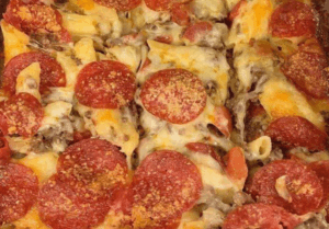 Sausage and Pepperoni Pizza Pot Pie